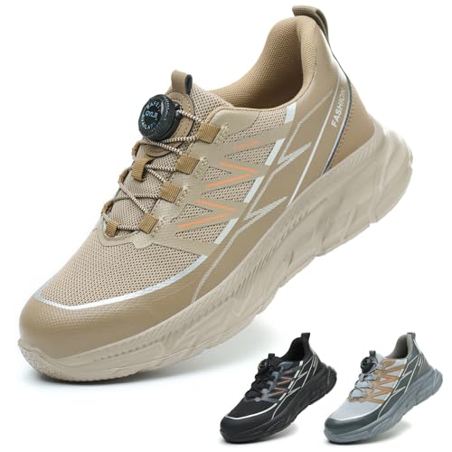 Gugifcto Arbeitsschuhe Herren Sicherheitsschuhe Damen Stahlkappenschuhe Sportliche Leicht Atmungsaktiv Schnürsenkel Schnellverschluss Drehverschluss Brown 39 EU Gugifcto Arbeitsschuhe Herren Sicherheitsschuhe Damen Stahlkappenschuhe Sportliche Leicht Atmungsaktiv Schnürsenkel Schnellverschluss Drehverschluss Brown 39 EU von Gugifcto