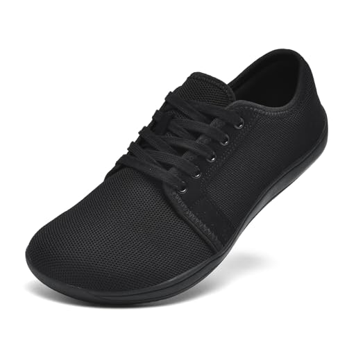 Gugifcto Barfußschuhe Weit Zehenschuhe - Minimalistische Barfuß Sneaker Mit Zero-Drop Sohle für Damen und Herren Black 39 von Gugifcto