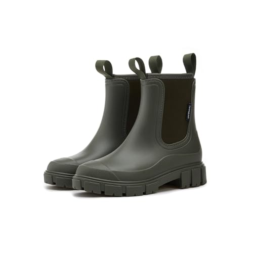 Gugifcto Gummistiefel Damen Halbhohe Chelsea Boots Wasserdicht Gummistiefeletten Atmungsaktiv Regenschuhe Rutschsicher Bequem Garten Stiefeletten Green 40 EU Gugifcto Gummistiefel Damen Halbhohe Chelsea Boots Wasserdicht Gummistiefeletten Atmungsaktiv Regenschuhe Rutschsicher Bequem Garten Stiefeletten Green 40 EU von Gugifcto