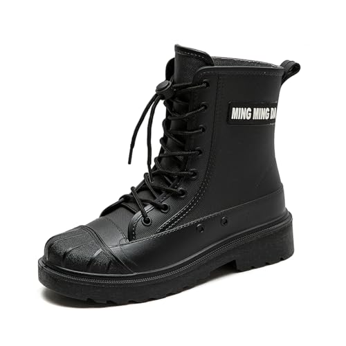 Gugifcto Gummistiefel Damen Herren Stylische Boots Gummistiefel Mit Schnürsenkeln Wasserdicht Gartenschuhe Herren rutschfest Arbeitsschuhe Weich und Bequem Black42EU Gugifcto Gummistiefel Damen Herren Stylische Boots Gummistiefel Mit Schnürsenkeln Wasserdicht Gartenschuhe Herren rutschfest Arbeitsschuhe Weich und Bequem Black42EU von Gugifcto