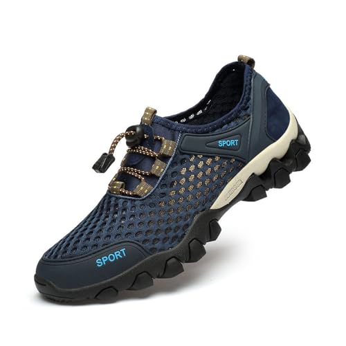 Gugifcto Herren Wasserschuhe Schnell Trocknend Badeschuhe Badeschuhe Weich Leicht Traillaufschuhe Fitnessschuhe Surfschuhe Blue 44 EU von Gugifcto