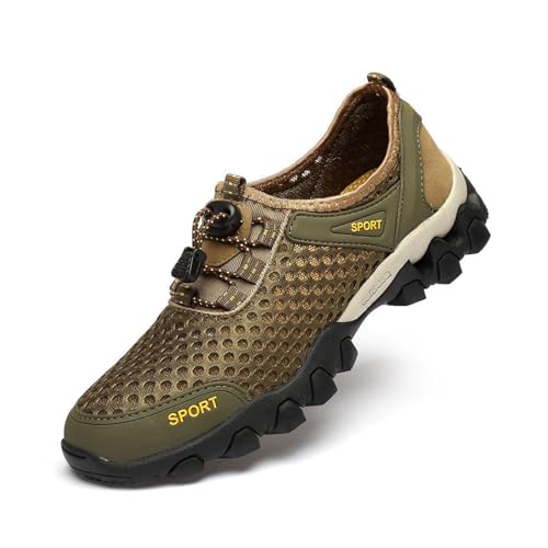 Gugifcto Herren Wasserschuhe Schnell Trocknend Badeschuhe Badeschuhe Weich Leicht Traillaufschuhe Fitnessschuhe Surfschuhe Brown 43 EU von Gugifcto