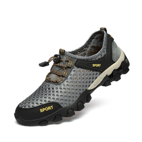 Gugifcto Herren Wasserschuhe Schnell Trocknend Badeschuhe Badeschuhe Weich Leicht Traillaufschuhe Fitnessschuhe Surfschuhe Grey 41 EU von Gugifcto