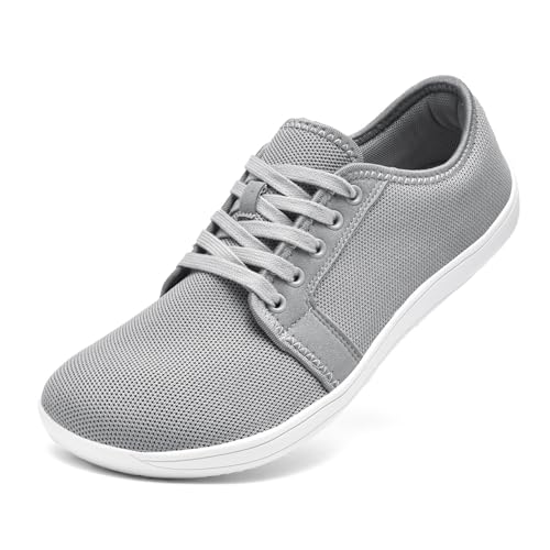 Gugifcto Barfußschuhe Weit Zehenschuhe - Minimalistische Barfuß Sneaker Mit Zero-Drop Sohle für Damen und Herren Grey 44 von Gugifcto