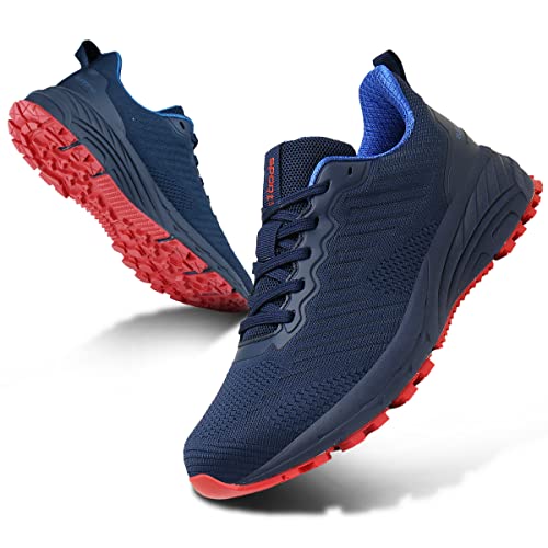 Gugifcto Laufschuhe Herren Damen Turnschuhe Herren Atmungsaktive Schuhe Herren Sportschuhe Herren Dämpfung Freizeitschuhe Outdoor Gym Fitness Bluish Red40 von Gugifcto