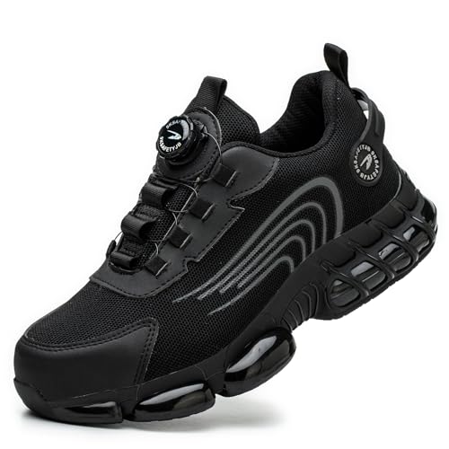 Gugifcto Sicherheitsschuhe Arbeitsschuhe Herren Damen Leicht Sportlich Atmungsaktiv Schnellverschluss Stahlkappen Anti-Smashing Mode Schutzschuhe Black 40 EU Gugifcto Sicherheitsschuhe Arbeitsschuhe Herren Damen Leicht Sportlich Atmungsaktiv Schnellverschluss Stahlkappen Anti-Smashing Mode Schutzschuhe Black 40 EU von Gugifcto