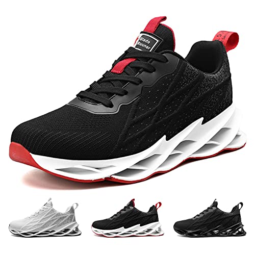 Gugifcto Turnschuhe Laufschuhe Damen Herren Sportschuhe atmungsaktiv leichtgewichts Outdoor Sneaker schnürer straßenlaufschuhe Leicht Walkingschuhe Road Running Shoe BlackRed 42 von Gugifcto