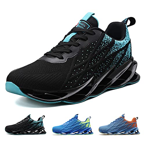 Gugifcto Turnschuhe Laufschuhe Damen Herren Sportschuhe atmungsaktiv leichtgewichts Outdoor Sneaker schnürer straßenlaufschuhe Leicht Walkingschuhe Road Running Shoe Blackblue39 von Gugifcto