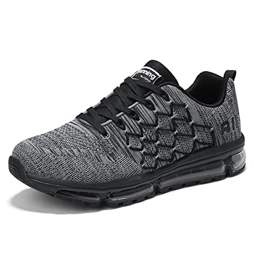 Turnschuhe Damen Herren Laufschuhe atmungsaktiv Sportschuhe leichtgewichts Stand On Air Sneaker schnürer straßenlaufschuhe Leicht Walkingschuhe Outdoor Road Running Shoe Blackgrey-40 von Gugifcto