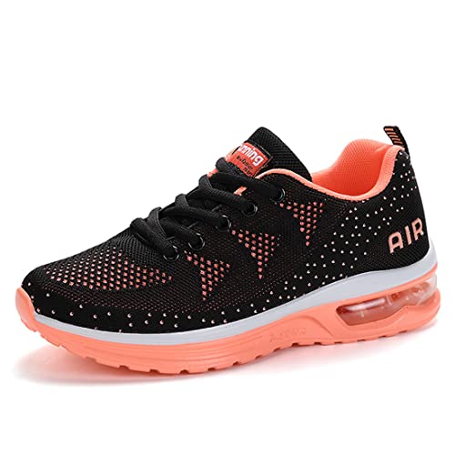 Turnschuhe Damen Herren Laufschuhe atmungsaktiv Sportschuhe leichtgewichts Stand On Air Sneaker schnürer straßenlaufschuhe Leicht Walkingschuhe Outdoor Road Running Shoe Blackorange01-34 von Gugifcto