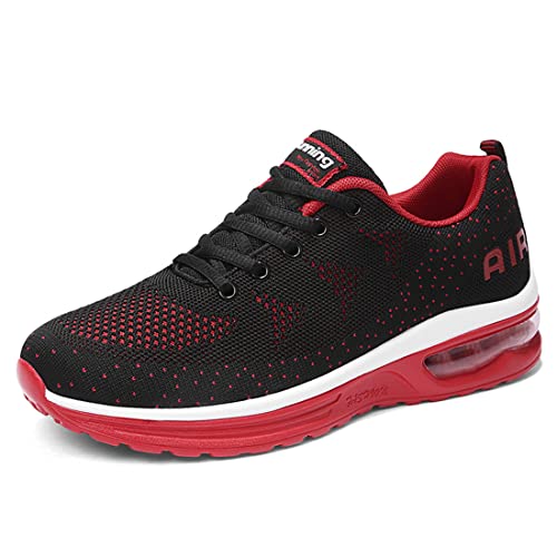 Turnschuhe Damen Herren Laufschuhe atmungsaktiv Sportschuhe leichtgewichts Stand On Air Sneaker schnürer straßenlaufschuhe Leicht Walkingschuhe Outdoor Road Running Shoe Blackred01-39 von Gugifcto