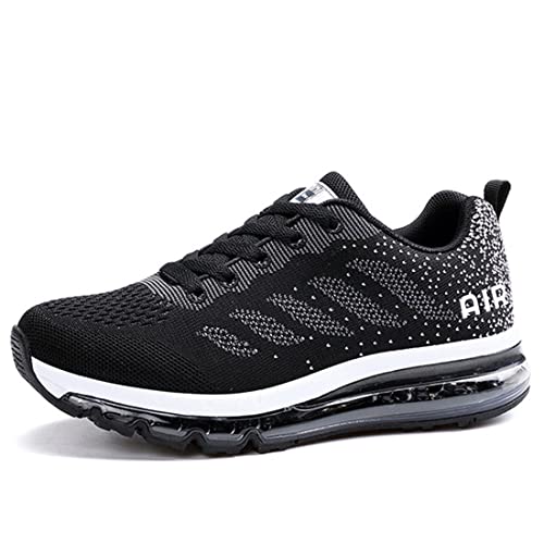 Turnschuhe Damen Herren Laufschuhe atmungsaktiv Sportschuhe leichtgewichts Stand On Air Sneaker schnürer straßenlaufschuhe Leicht Walkingschuhe Outdoor Road Running Shoe Blackwhite-36 von Gugifcto