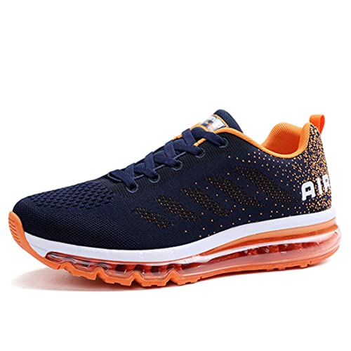 Turnschuhe Damen Herren Laufschuhe atmungsaktiv Sportschuhe leichtgewichts Stand On Air Sneaker schnürer straßenlaufschuhe Leicht Walkingschuhe Outdoor Road Running Shoe Blueorange-39 von Gugifcto