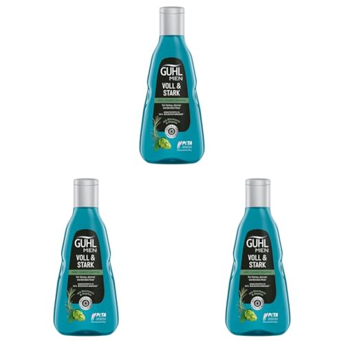 Guhl Men Voll & Stark Shampoo - Inhalt: 250 ml - Haartyp: dünn, fein, normal, blue (Packung mit 3) von Guhl