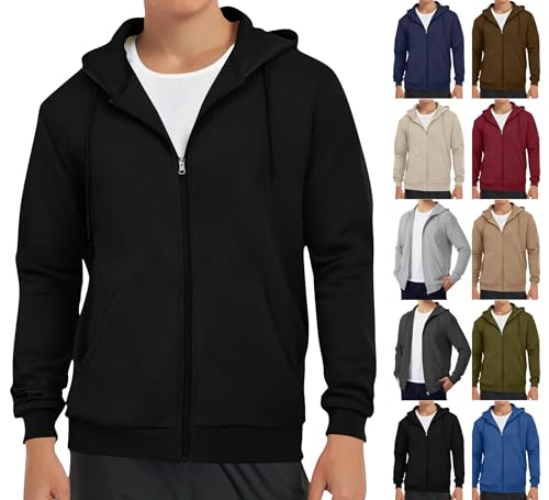 Guhmomh Sweatjacke Herren Herbst Kapuzenjacke Freizeit Zip Hoodie Dünne Hooded Sweatshirt Einfarbige Sport Atmungsaktive Kapuzenstrickjacke Fitness Sportjacke Kapuzenpulli Jungen Oberteile Schwarz S von Guhmomh
