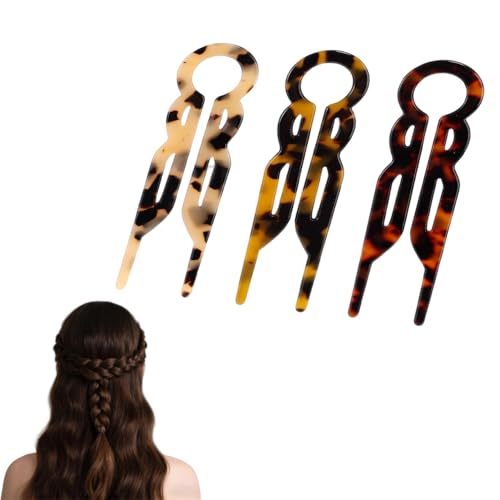 3 x französische Haarnadeln, elegante U-förmige Haarnadel für Damen und Mädchen, mit Acetat-Stick, sicherer Dutt, französischer Twist und Locken für dickes, feines langes Haarstyling-Zubehör 3 x französische Haarnadeln, elegante U-förmige Haarnadel für Damen und Mädchen, mit Acetat-Stick, sicherer Dutt, französischer Twist und Locken für dickes, feines langes Haarstyling-Zubehör von Guhupoy
