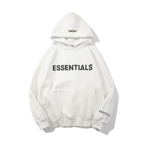 GuiSoHn Essentials Hoodie, Pure Cotton Double Line Glued 3D Letters Hip Hop Couples Pullover Sportswear, Unisex Fleece Pure Cotton with Hood von GuiSoHn