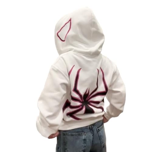 GuiSoHn Y2k Zip Up Hoodie Spider Grunge Vintage Gothic Kapuzenjacke Halloween von GuiSoHn