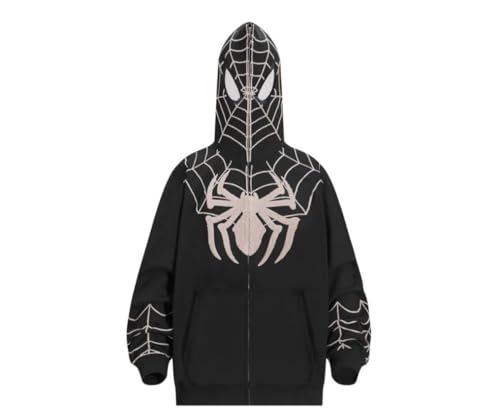 GuiSoHn Y2k Zip Up Hoodie Spider Young Hooded Jacket Hallowee von GuiSoHn