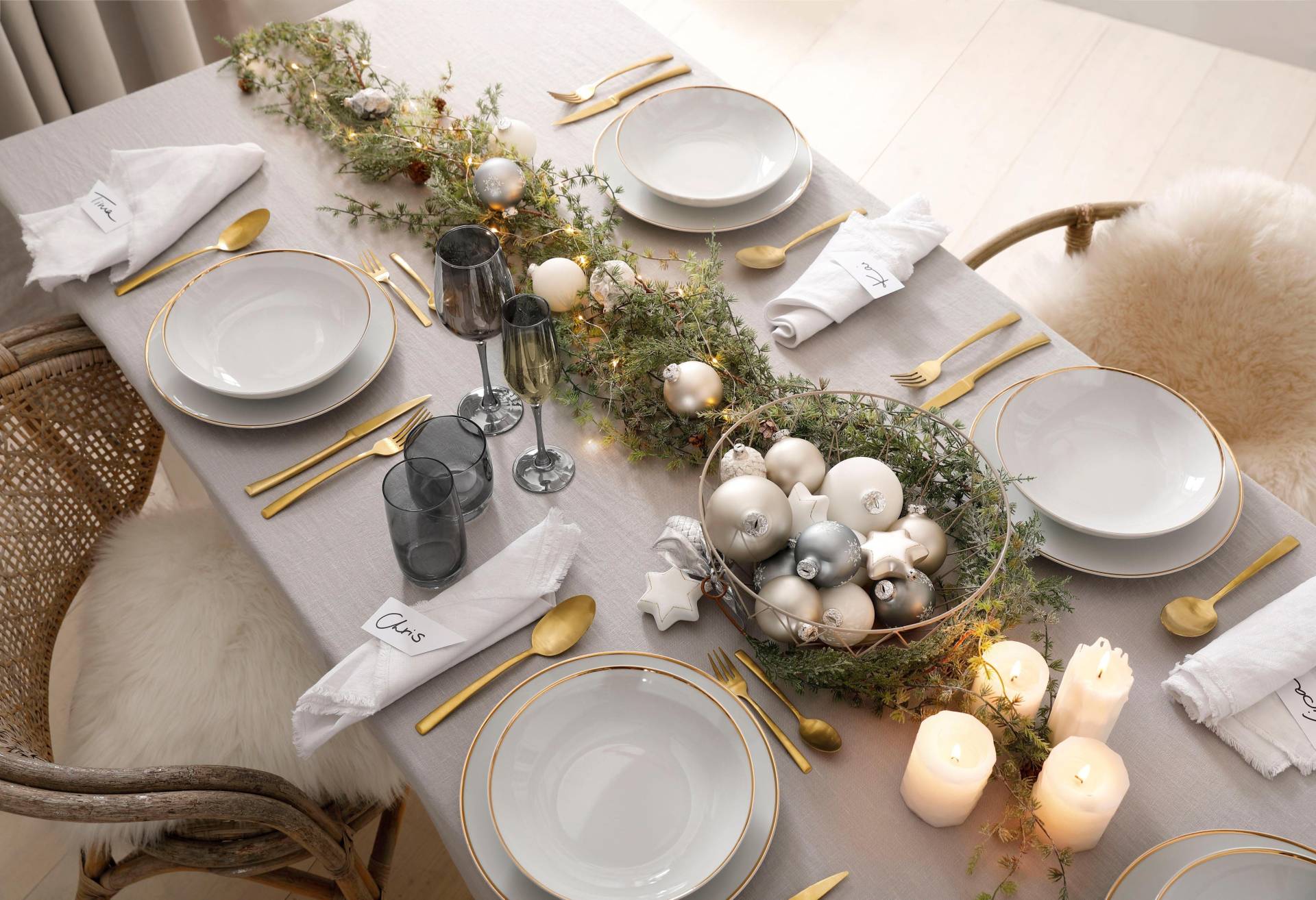 Guido Maria Kretschmer Home&Living Tischdecke "stone washed" aus gewaschenem Leinen von Guido Maria Kretschmer Home & Living