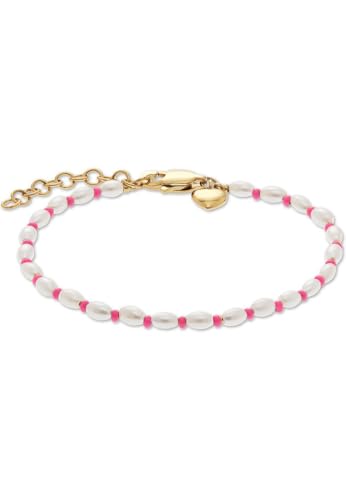 Guido Maria Kretschmer Jewelry GMK Collection Damen-Armband Edelstahl, Perle Muschelkern One Size, Gold, Rosa 32030091 von Guido Maria Kretschmer Jewelry