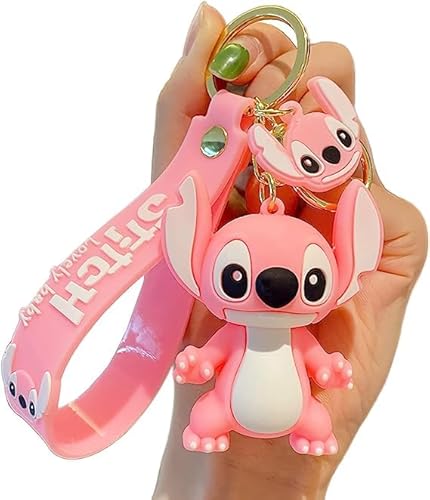 1-Piece Set Keychain,Stitch Gifts Niedliche Schlüsselanhänger Ohana bedeutet Familie Freundschaft Geschenk Stich Stuff Ornament Herz Schlüsselanhänger Geburtstagsgeschenk von Guidre