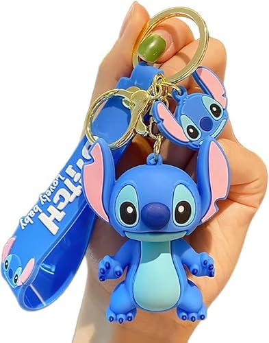 Guidre Stitch schlüsselanhänger,Stitch Gifts Niedliche Schlüsselanhänger Ohana bedeutet Familie Freundschaft Geschenk Stich Stuff Ornament Geschenke für Freundin Schwester Kollegin Ehefrau und Mutter von Guidre