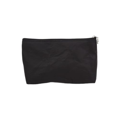 Guihydur Schwarze Aufbewahrungstasche Aus Papier, Toilettenartikel-Organizer-Tasche, Tragbare wasserdichte Kosmetiktasche mit Reißverschluss von Guihydur
