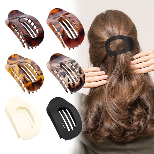 Flache Haarklammern für dickes Haar, gebogenes Design, starker Halt, für Damen und Mädchen, 6 Stück von Guilinone