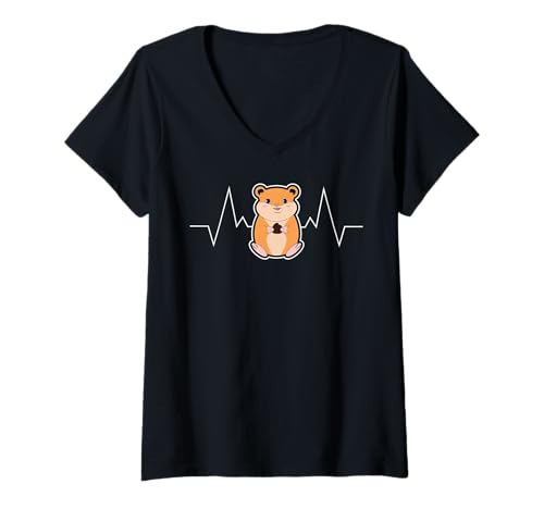 Damen Meerschweinchen Herzschlag Niedlich Kleine Haustier Tierliebhaber Meerschweinchen T-Shirt mit V-Ausschnitt Damen Meerschweinchen Herzschlag Niedlich Kleine Haustier Tierliebhaber Meerschweinchen T-Shirt mit V-Ausschnitt von Guinea Pig Heartbeat Small Pet Guinea Pig Gifts