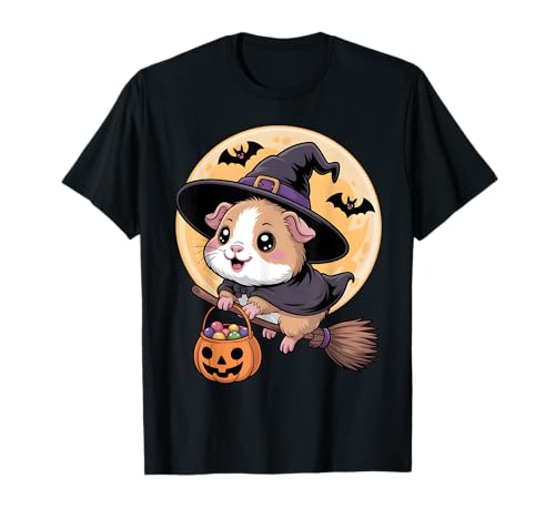 Meerschweinchen Hexenhut Kürbis Halloween Kostüm Herren Damen T-Shirt Meerschweinchen Hexenhut Kürbis Halloween Kostüm Herren Damen T-Shirt von Guinea Pig Lover Halloween Party Wear