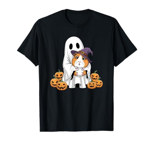 Lustiger Geist Meerschweinchen Kürbis Halloween Kinder Herren Damen T-Shirt von Guinea Pig Lovers Cute Halloween Outfits Boy Girl
