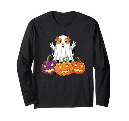 Meerschweinchen Geist Kürbis Boo Halloween Kinder Herren Damen Langarmshirt Meerschweinchen Geist Kürbis Boo Halloween Kinder Herren Damen Langarmshirt von Guinea Pig Lovers Halloween Ghost Pumpkin Outfits