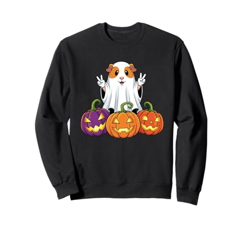 Meerschweinchen Geist Kürbis Boo Halloween Kinder Herren Damen Sweatshirt Meerschweinchen Geist Kürbis Boo Halloween Kinder Herren Damen Sweatshirt von Guinea Pig Lovers Halloween Ghost Pumpkin Outfits