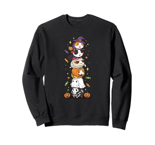 Meerschweinchen Hexe Vampir Geist Halloween Kinder Herren Damen Sweatshirt Meerschweinchen Hexe Vampir Geist Halloween Kinder Herren Damen Sweatshirt von Guinea Pig Lovers Halloween Skeleton Mummy Outfits