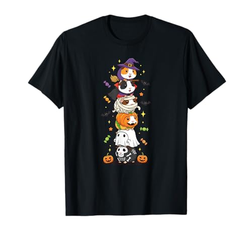 Meerschweinchen Hexe Vampir Geist Halloween Kinder Herren Damen T-Shirt Meerschweinchen Hexe Vampir Geist Halloween Kinder Herren Damen T-Shirt von Guinea Pig Lovers Halloween Skeleton Mummy Outfits