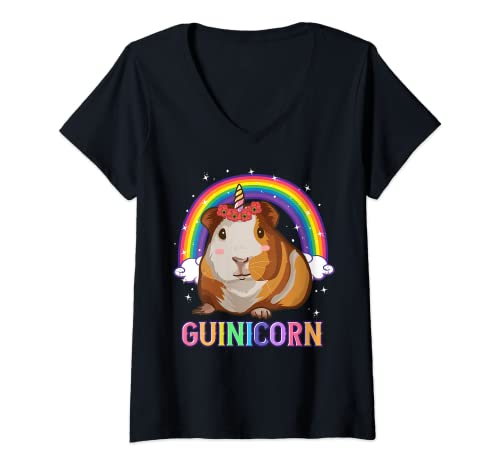 Damen Meerschweinchen-Hemden für Mädchen, Meerschweinchen, Einhorn, Meerschweinchen T-Shirt mit V-Ausschnitt Damen Meerschweinchen-Hemden für Mädchen, Meerschweinchen, Einhorn, Meerschweinchen T-Shirt mit V-Ausschnitt von Guinea Pig Shirts For Girls Co