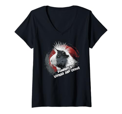 Damen Meerschweinchen mit lustigem Spruch T-Shirt mit V-Ausschnitt Damen Meerschweinchen mit lustigem Spruch T-Shirt mit V-Ausschnitt von Guinea pig pet love