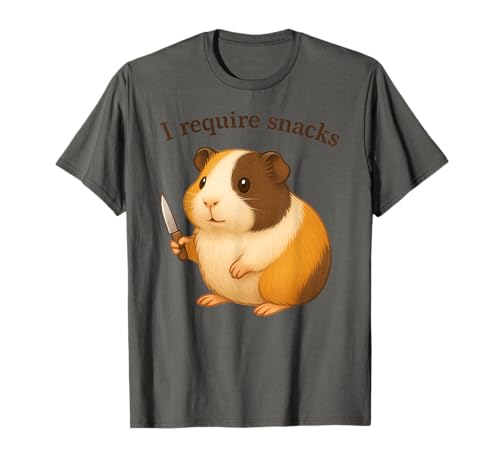 Lustiges Meerschweinchen I Require Snacks Tier Mama Papa T-Shirt von GuineaPigAxis1