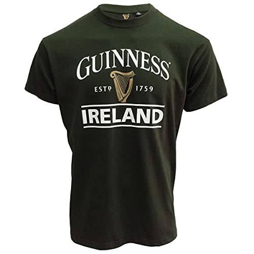 Guinness Flaschengrünes T-Shirt mit Ireland EST. 1759"-Design und Goldener Harfe von Guinness