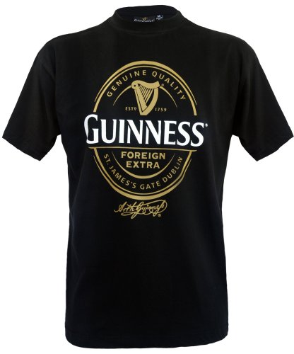 Guinness Official Merchandise Herren T-Shirts , Crew - Schwarz - Black - Medium von Guinness