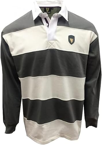 Guinness Langärmliges Rugby-Shirt mit Metallabzeichen in Zinn/Creme von Guinness