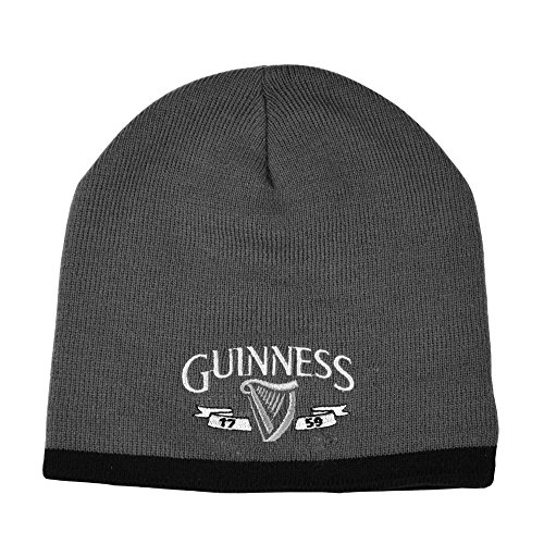 Guinness Anthrazit/Schwarz Harfe Strickmütze Einheitsgröße, Charcoal/schwarz, Einheitsgröße von Guinness