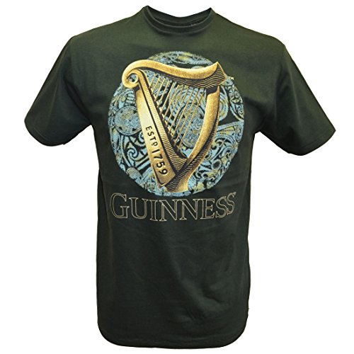 Flasche grün GUINNESS T-Shirt mit irischen Harfe Design mit blauer Keltisch Design - Grün, X-Large von Guinness