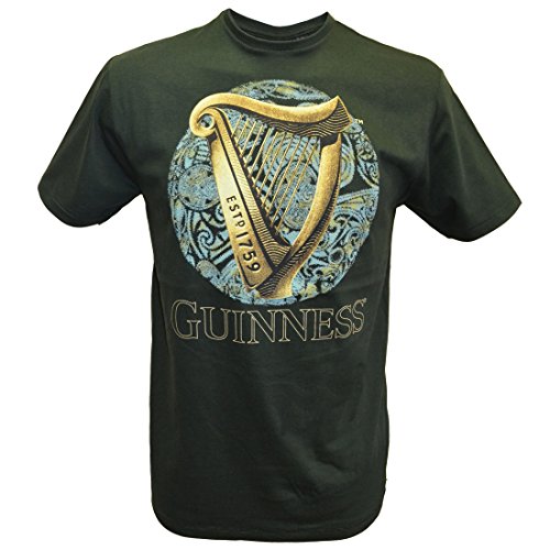 Flasche grün GUINNESS T-Shirt mit irischen Harfe Design mit blauer Keltisch Design - Grün, XX-Large von Guinness