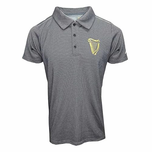 Guinness Harp Tape Performance Poloshirt für Herren, Schwarz, schwarz / grau, XXL von Guinness