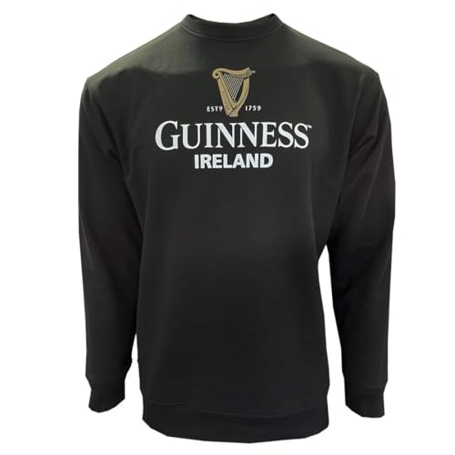 Guinness Irland Sweatshirt mit Goldener Harfe, Schwarz von Guinness
