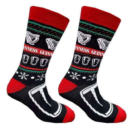 Herren Guinnes 2er-Pack Weihnachten Neuheit Socken schwarz, schwarz, Einheitsgröße von Guinness