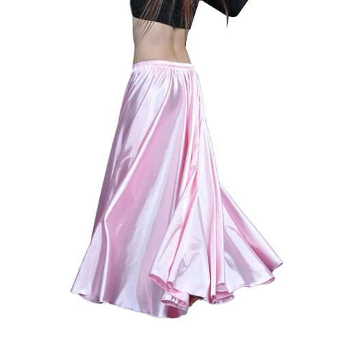Damen Maxirock Lange Rock Tanzrock Tänzerin Bauchtanz Tanzkostüm Röcke Pink von Guiran