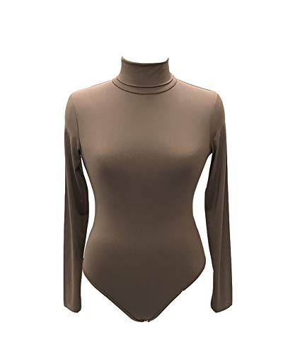 Guiran Damen Eleganter Langarm-Body mit Rollkragen Body T-Shirt Aprikose XL von Guiran